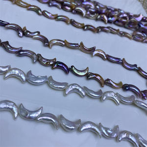 Perles Keshi naturelles d'eau douce, baroques, lune, colorées, trou droit, croissant, matériel de fabrication de bijoux, perles en vrac - Product Image 1