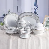 Gold Porcelain Dinnerware Ceramic Tableware 72個Luxury Porcelain Dinner Sets
