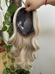 ท็อปเปอร์ผมแท้แบบไหมยึดติด  ทรงบอดี้เวฟ  สีบาลายาจ  แบบสั่งทำพิเศษ  วิกผมคุณภาพสูง  <span class=keywords><strong>ผม</strong></span>แท้ยุโรป 100%  มองไม่เห็นรอยต่อ - Product Image 5