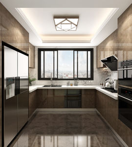 Balom ตู้แล็คเกอร์เฟอร์นิเจอร์หรูหราทันสมัยปรับแต่งเองรูปตัว L ตู้ครัวราคาถูกดีไซน์<span class=keywords><strong>บ้าน</strong></span>ฟรีทั้งหลังสำหรับบ้าน - Product Image 5