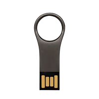 Flashdisk USB Logam Slim Large Loop 2 hingga 256GB Logo Kustom Portabel Gantungan Kunci Tahan Air Penyimpanan U Disk