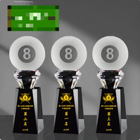 Trophée en cristal transparent avec impression UV, design portable et fonction de gravure, base noire