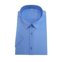कस्टम OEM डिजाइन Mens ठोस लघु आस्तीन पोशाक शर्ट खिंचाव स्लिम फिट बटन नीचे आकस्मिक व्यापार शर्ट कार्यालय के लिए
