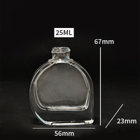 Flacon compte-gouttes en verre ambré/vert/transparent de 25 ml, forme plate en D, avec bouchon blanc mat pour huiles essentielles, sérums et emballages cosmétiques