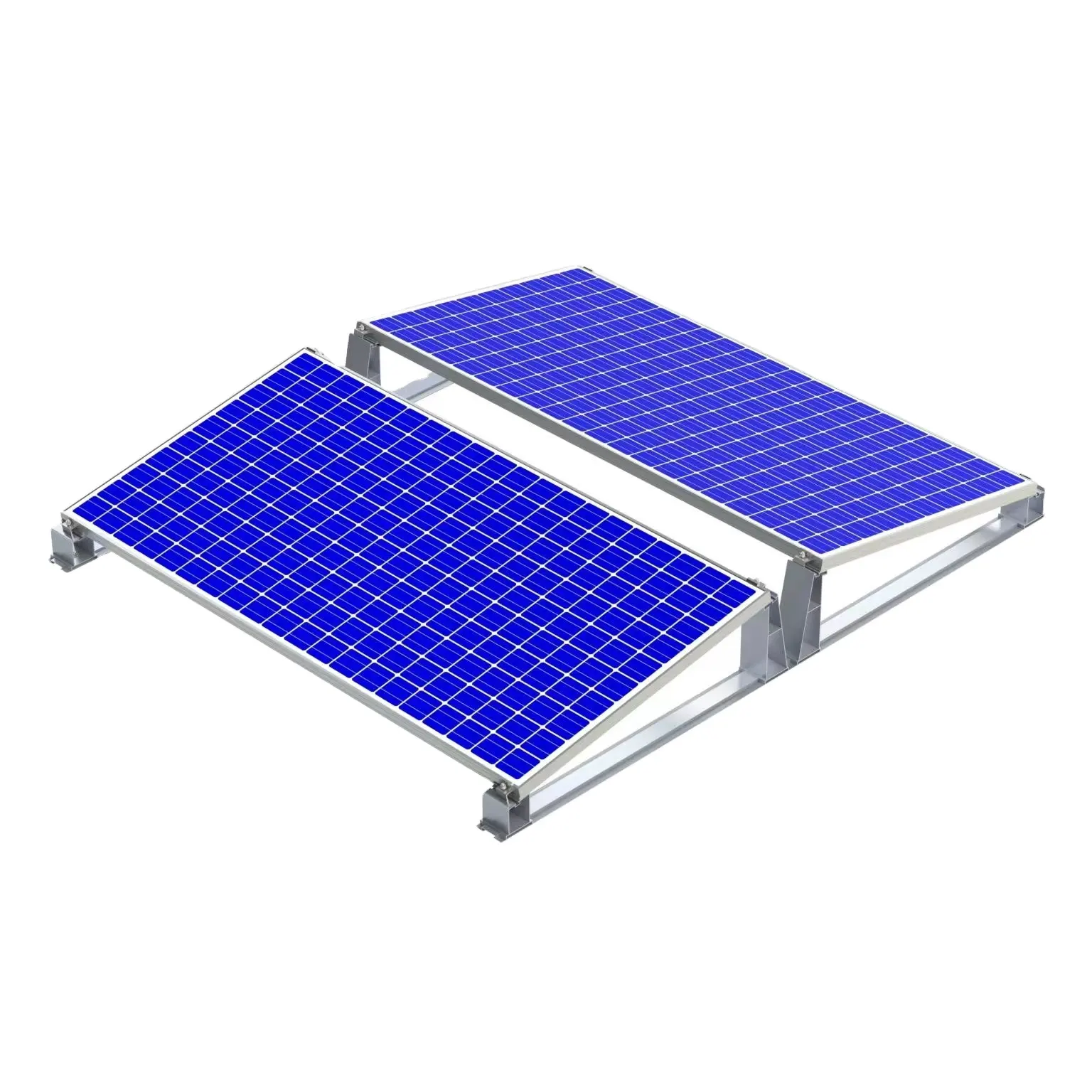Kit de support de montage de panneau solaire, structure de canal C support solaire utilisé pour toit plat de dalle de béton