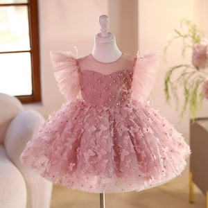 Girls Puffy Sleeve Square Neck Dress - Smocked Midi Sundress For Parties & Special Occasions