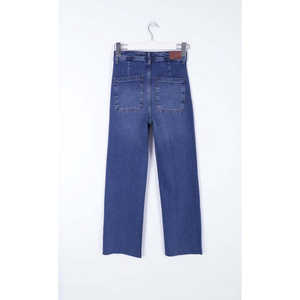 Jeans Palazzo Transpirables para Mujer, Detalle de Bolsillo Decorativo, Opciones de Cintura Baja y Alta, Estilo Boyfriend, Pierna Recta Ancha, Talla XL, Ajustados, Holgados - Product Image 1