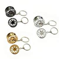 Porte-clés en métal en forme de jante de voiture, vente en gros d'usine, porte-clés personnalisé en alliage de zinc pour les passionnés d'automobiles