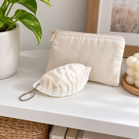Porte-clés jouet sensoriel anti-stress en TPR blanc, forme dumpling, pour enfants et adolescents de 14 ans et plus, avec chaîne à perles