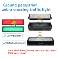 Semáforo LED inteligente de tres colores, cruce de cebra, azulejo de suelo enterrado lineal, luz de señal de tráfico de advertencia de suelo