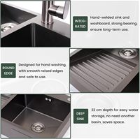 Großes Waschbecken für die Wäscherei mit integriertem Waschbrett und Becken, Einzelwaschbecken für den Haushalt mit Abflussanlage