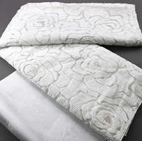 Tissu Jacquard Satin Brocart Tissé 100 % Polyester à Motif Floral Supoo pour Robe