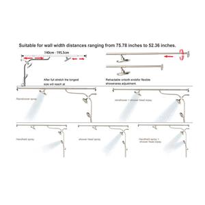Ensemble de douche double avec pommeau de pluie supérieur de 7 pouces, pommeau secondaire de 5,5 pouces et douchette à 10 fonctions pour une utilisation double - Product Image 3