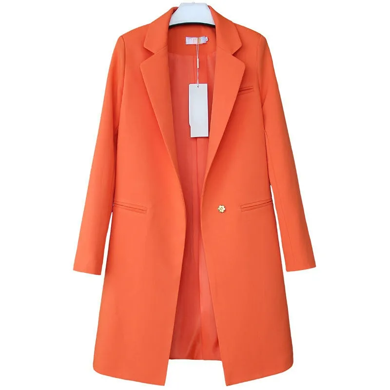 New arrivals high quality fashion plain color slim fit long coats for ladies