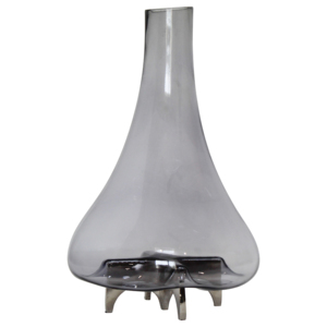 Vaso in Vetro con Base in Metallo, Vaso per Fiori Contemporaneo per Centrotavola, Decorazione Moderna - Product Image 1