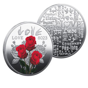 ストックローズエレメントメタルクラフト記念コイン多言語愛の言葉をテーマにしたお土産コイン - Product Image 4