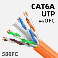 Cable Ethernet Cat6a UTP OFC CCA PVC Probado por Fluke, 24AWG, 4 Pares, Cable de Cobre Sólido para Red, CCTV, Cableado POE, Par Trenzado