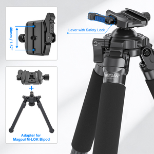 Trípode de Fibra de Carbono WEYLLAN HU323 para Fotografía con Cabezal de Bola de Palanca Integrada de 52 mm, Tubo de 32 mm, Trípode Ligero para Cámara L92 - Product Image 3