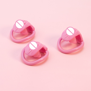 Dispositif de chasteté masculin inversé en plastique imprimé en 3D, noir et rose, pour petits femboys, avec cadres de chasteté et cadenas pour animaux de compagnie - Product Image 2
