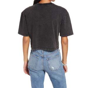 Camiseta Corta de Cuello Redondo para Mujer, Personalizada, de Spandex/Algodón, Transpirable, de Punto, para Verano, con Ajuste Regular - Product Image 5