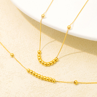 Collier chaîne à perles en or véritable 18 carats AU750, bijoux fins tendance, idéal pour femme, cadeau, vente chaude