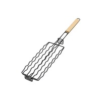 Panier de cuisson portable en acier inoxydable pour saucisses, panier de cuisson pliable antiadhésif pour pique-nique, panier de cuisson pour hot-dogs, poisson, légumes, viandes