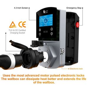 Nouvelle borne de recharge murale pour véhicules électriques 22 kW CA sans câble de recharge compatible avec les normes Type 2, Type 1, NACS et GBT - Product Image 5