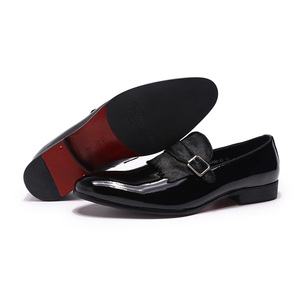 <span class=keywords><strong>Scarpe</strong></span> Formali Autunnali da Uomo di Alta Qualità, Personalizzate, in Pelle Verniciata Lucida, Antiodore, con Fibbia Monk Strap, Colore <span class=keywords><strong>Nero</strong></span> - Product Image 3