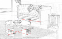 Achetez Table Basse de Luxe Moderne à Prix Équitable pour Villa et Bureau, Table à Café Ronde en Verre, Ensemble de Tables d'Appoint de Designer Italien