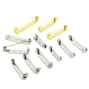 Broches en acier inoxydable Anno Jewelry, rectangulaires, verrouillables, pour badges de sécurité, accessoires de vêtements DIY, couleur or et argent - Product Image 1