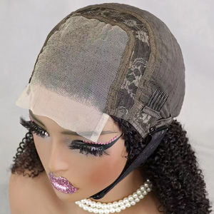 Letsfly Afro Kinky 4x4 Spitzen verschluss Bob Raw Virgin <span class=keywords><strong>Hair</strong></span> Unverarbeitete Easy Wear <span class=keywords><strong>Human</strong></span> Perücken 12 14 16 Zoll Natur haar - Product Image 5