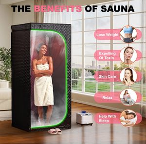 Sauna vapeur portable pleine grandeur pour usage domestique, boîte de spa vapeur personnelle avec chaise pour la détoxification et la perte de poids - Product Image 4
