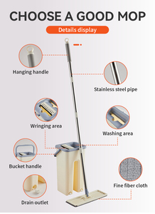 Professional Cleaning Magic <strong>Mop</strong> Bucket Frame <strong>Microfibre</strong> Fabric High Dehydration Rate Automatic Wringing <strong>Mop</strong> and Bucket Set - Product Image 5