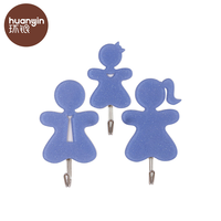 Porte-serviettes multifonctionnel en plastique moderne auto-adhésif en acrylique pour cloison sèche, motif Famille Heureuse