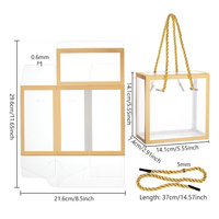 Biscuits au chocolat et aux bonbons personnalisés boîtes de rangement en plastique PET transparent avec poignée en corde emballage boîtes cadeaux transparentes