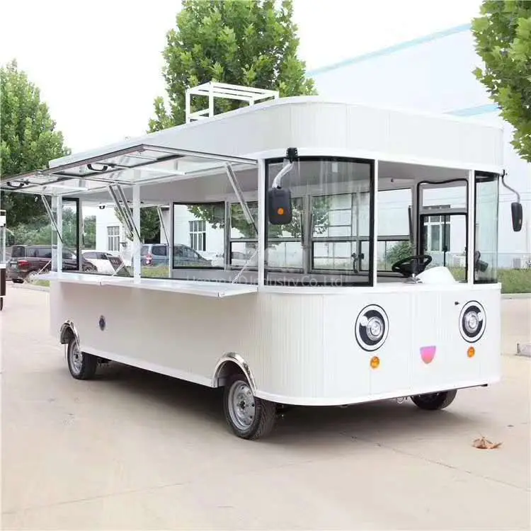 Carrinho de comida elétrico, carrinho de suco de café van mobile para cozinha, pizza, doces, sorvete, taco, caminhão, comida