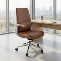 Chaise de bureau de direction moderne et élégante en cuir PU de haute qualité, base en aluminium, hauteur réglable, dossier à motif diamant.