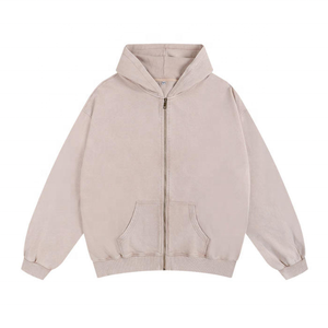Vente en gros de sweats à capuche zippés personnalisés délavés à l'acide, vestes à capuche surdimensionnées imprimées en gros, vestes zippées pour hommes - Product Image 5