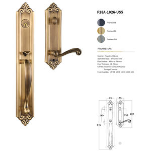 Serrure de porte magnétique silencieuse en cuivre pur pour chambre à coucher, style nordique, pour porte en bois massif, dorée, moderne, à système séparé - Product Image 1