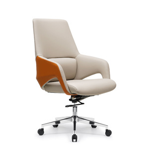 Chaise de bureau de direction moderne de luxe en cuir véritable, dossier haut, pivotante, pour conférence, modèle très vendu - Product Image 5