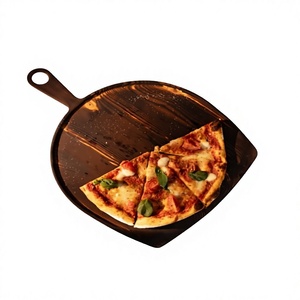 Plateau à pizza rond en bois d'acacia AZ ENTERPRISES avec poignée perforée, planche à découper et à servir, compatible lave-vaisselle - Product Image 6