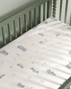 Комплект простыней для детской кроватки 60x120 см, хлопок 300TC, экологичный, современный, всесезонный, пряжа 40S, защита от катышков - Product Image 2