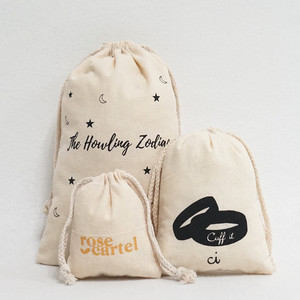 Medium Canvas Pouch Custom Logo Sublimation Organic Recyclable Bread <b>Bag</b> Yoga Studio Cotton <b>Drawstring</b> <b>Bag</b> - Product Image 2