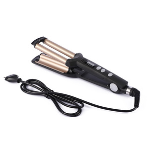 Rizador <span class=keywords><strong>de</strong></span> pelo automático <span class=keywords><strong>de</strong></span> calentamiento rápido <span class=keywords><strong>de</strong></span> oro rosa, rizador <span class=keywords><strong>de</strong></span> estilo <span class=keywords><strong>de</strong></span> <span class=keywords><strong>3</strong></span> barriles, rizador <span class=keywords><strong>de</strong></span> tres <span class=keywords><strong>tubos</strong></span> profundo Big Waver, rizador <span class=keywords><strong>de</strong></span> <span class=keywords><strong>3</strong></span> barriles - Product Image 1
