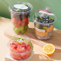 Contenants ronds en plastique transparent PET jetables en gros avec logo personnalisé, pour gâteaux, yaourts, salades, coupes à smoothie acaï