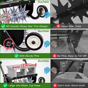 Buy-Wish Aérateur de <span class=keywords><strong>pelouse</strong></span> manuel avec manche <span class=keywords><strong>en</strong></span> acier Aérateur rotatif de <span class=keywords><strong>pelouse</strong></span> à pic roulant et poussoir - Product Image 4