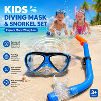 Masque de plongée et tuba pour enfants, anti-buée, vue large, étanche, ajustement confortable, équipement de natation et de plongée pour enfants