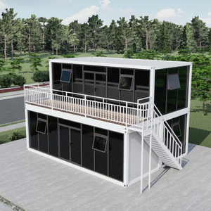 Casa Contenedor de Acero Desmontable de 40 pies al por Mayor, Habitaciones Prefabricadas Modernas y Transpirables con Planos de Planta - Product Image 1