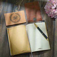 Cahier de notes en cuir gaufré, carnet de notes Vintage, personnalisé, avec ensemble de stylos, usine