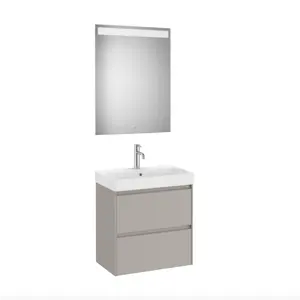 2024 Diseñador de baño Vanity Modern Matte Black PVC Membrana Montaje en pared Baño Vanity Cabinet Set
